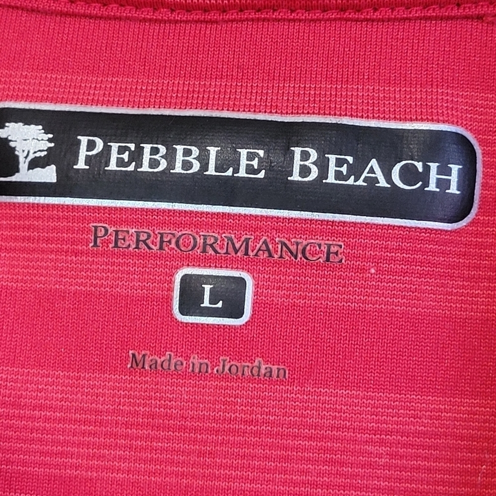 Pebble Beach Stripped Red Polo Men's Large - Picture 8 of 8